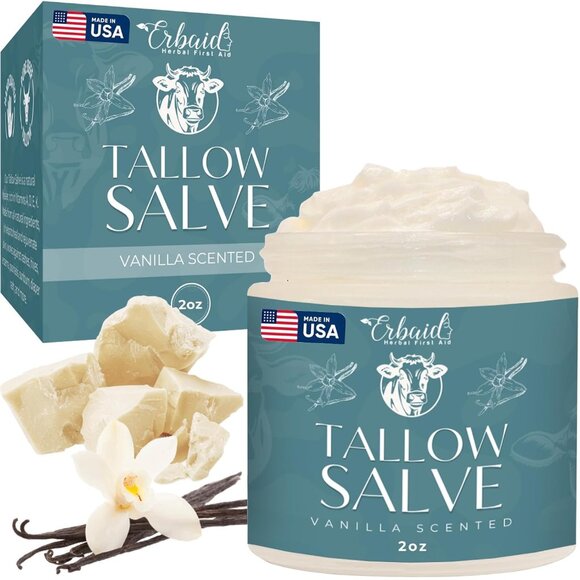 Erbaid Tallow Salve Honey Scented 2oz. NIB All Natural Beef Tallow Honey Balm - Picture 2 of 7